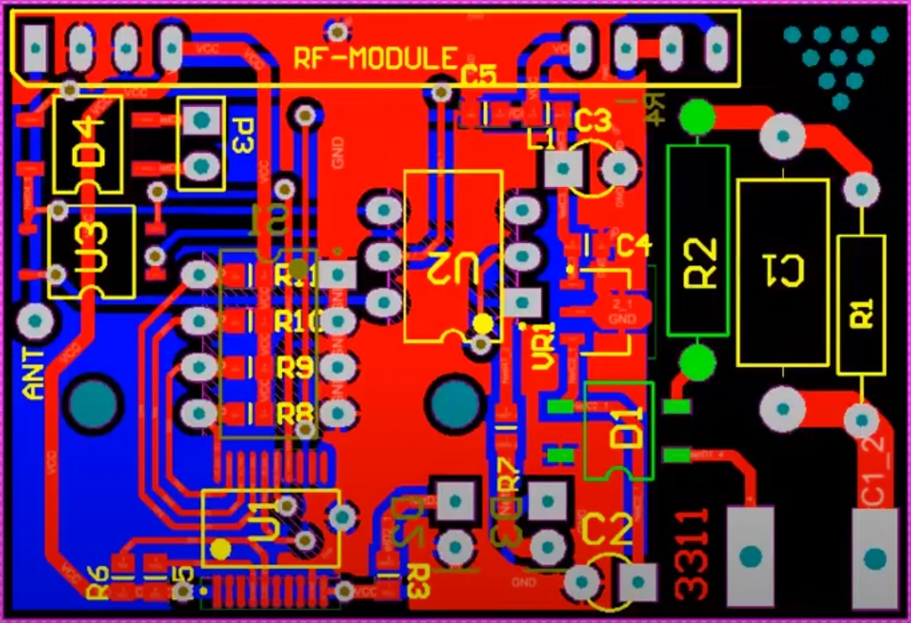 Visualização de arquivos Gerber de uma placa eletrônica, publicada pela Altium